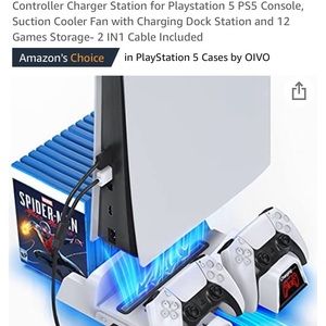 Brand new ps 5 stand charging station and blue silicon ps 5 case